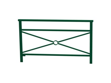 Zábradlí Benátky, délka 1500 mm, jednoduchý kříž, barva zelená RAL6005 206826.6005