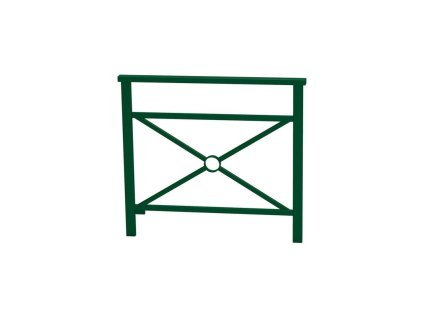 Zábradlí Benátky, délka 1000 mm, jednoduchý kříž, barva zelená RAL6005 206825.6005