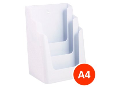 Stolní stojánek na letáky 3xA4, bílý, 8ks