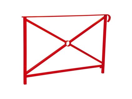 Zábradlí Héritage, délka 1500 mm, jedno madlo, jednoduchý kříž, barva červená RAL3020 206141.3020