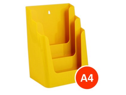 Stolní stojánek na letáky 3xA4, žlutý