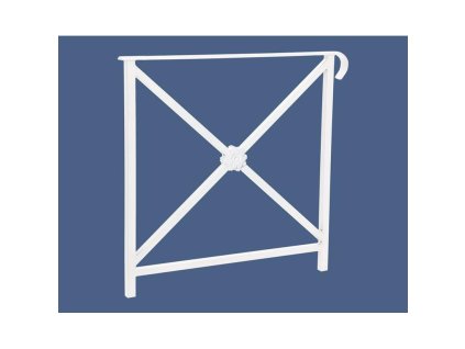 Zábradlí Héritage, délka 800 mm, jedno madlo, jednoduchý kříž s růžicí, barva bílá RAL9010 206142.9010