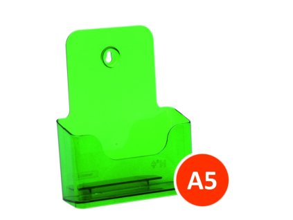 Stolní stojánek na letáky A5, tónovaný zelený