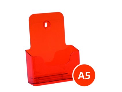 Stolní stojánek na letáky A5, tónovaný oranžový