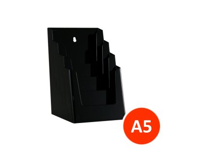 Stolní stojánek na letáky 4xA5, černý
