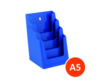 Stolní stojánek na letáky 4xA5, modrý