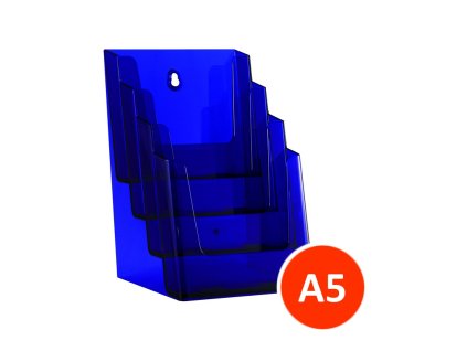 Stolní stojánek na letáky 4xA5, tónovaný fialový