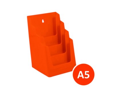 Stolní stojánek na letáky 4xA5, oranžový