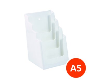 Stolní stojánek na letáky 4xA5, bílý, balení 12ks