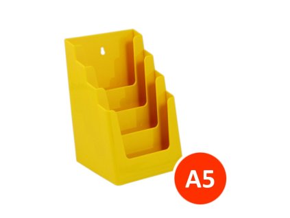 Stolní stojánek na letáky 4xA5, žlutý