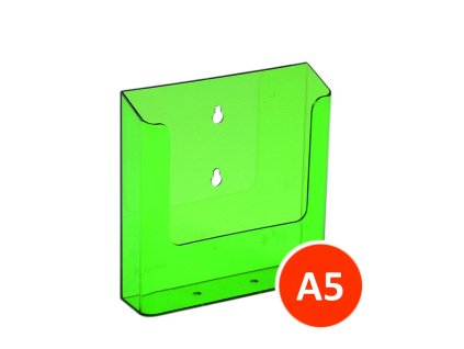 Nástěnný zásobník na letáky A5, tónovaný zelený