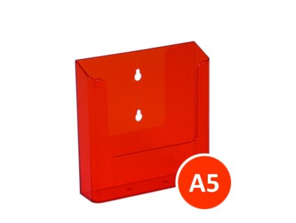 Nástěnný zásobník na letáky A5, tónovaný oranžový