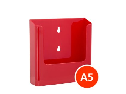 Nástěnný zásobník na letáky A5, červený