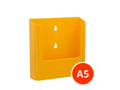 Nástěnný zásobník na letáky A5, žlutý, balení 22ks