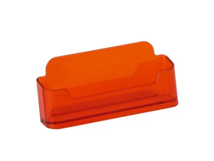 Stolní stojánek na vizitky, jednoduchý - tónovaný oranžový