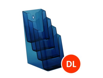 Stolní stojánek na letáky 4xDL, tónovaný modrý