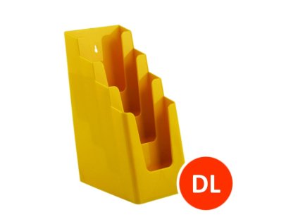 Stolní stojánek na letáky 4xDL, žlutý