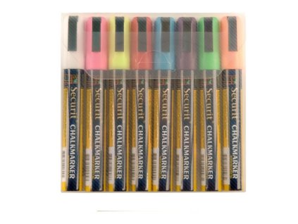 Křídový popisovač, hrot 2-6 mm, různé barvy, blistr 8 ks