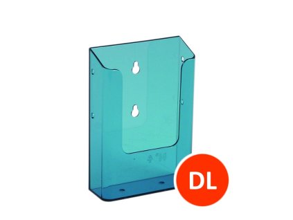 Nástěnný zásobník na letáky DL, tónovaný modrý