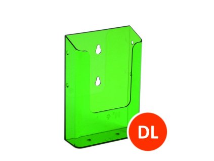 Nástěnný zásobník na letáky DL, tónovaný zelený