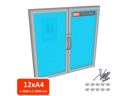 Dvoukřídlá venkovní informační vitrína MH60, 1000x1040 mm (12xA4)