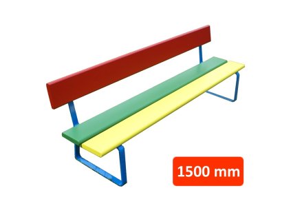 Dětská lavička N1 s opěradlem, šířka 1500 mm