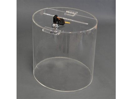 Box na losy a vizitky - válec 150x165 mm, uzamykatelný