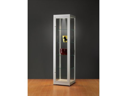 Prachotěsná skleněná vitrína 500x1972x500 mm, LED osvětlení