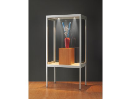 Prachotěsná skleněná vitrína 1000x1972x400 mm s nohami, LED osvětlení