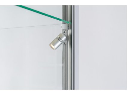 Skleněná vitrína 500x1984x500 mm, boční LED osvětlení