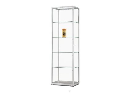 Skleněná vitrína 600x1984x400 mm, boční LED osvětlení