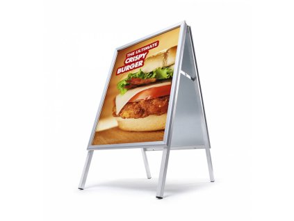 ZP70x100G32ME Reklamní áčko 700x1000 mm (B1), ostrý roh, profil 32mm, metalová záda