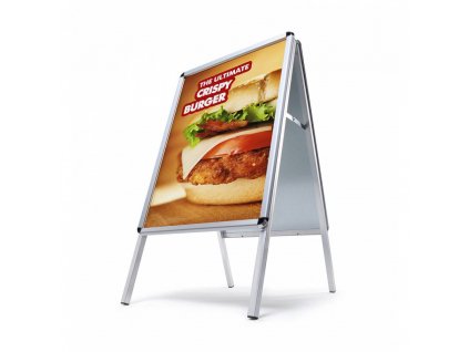 ZP50x70R32ME Reklamní áčko 500x700 mm (B2), oblý roh, profil 32mm, metalová záda