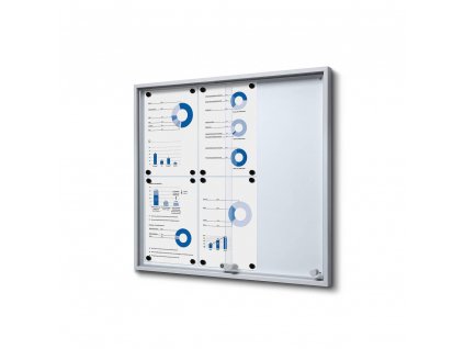 SCSLG6xA4 Interiérová vitrína 6xA4 SLIM, posuvné dveře, plechová záda