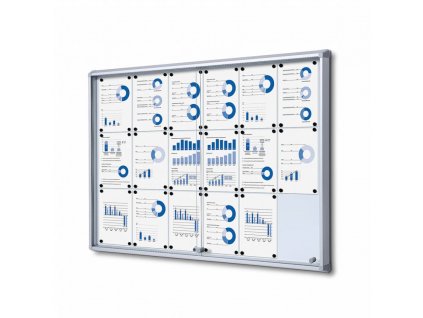 SCSL18xA4 Interiérová vitrína 18xA4, posuvné dveře, metalová záda, atest B1
