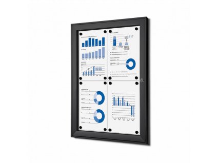 SCS4xA4C9005 Vnitřní uzamykatelná vitrína základní 4xA4, černá