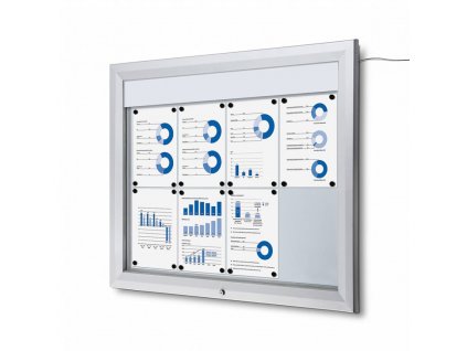 SCT8xA4PHLED Venkovní vitrína typu T určená pro 8xA4, LED osvětlení