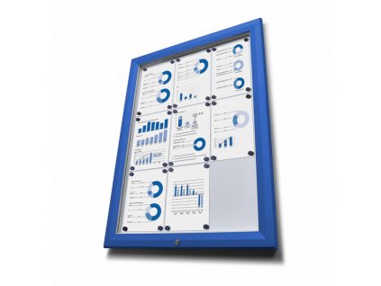 SCT12xA4PHC5010 Venkovní vitrína typu T určená pro 4xA4, RAL 5010, modrá