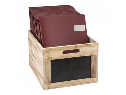 Dřevěný box s popisovací tabulkou Securit Wooden Crate CR-CB