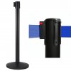 Černý bariérový sloupek s modrým flexi pásem délky 3m, kónická základna STOP80-B