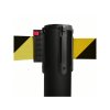 Černý bariérový sloupek s žluto-černým flexi pásem délky 3m, kónická základna STOP80-GN