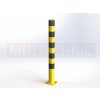 Ochranný sloupek Ø 108 mm s patkou, výška 1200 mm, žlutý s reflexními pruhy