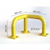 Obloukový nárazník rohový Ø 60 mm, 400 x 400 mm,  výška 300 mm, žlutý