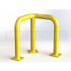 Obloukový nárazník rohový Ø 76 mm, 400 x 400 mm,  výška 500 mm, žlutý