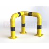 Obloukový nárazník rohový Ø 108 mm, 600 x 600 mm,  výška 600 mm, žlutý s reflexními pruhy