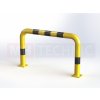 Obloukový nárazník rovný Ø 76 mm, délka 1000 mm,  výška 600 mm, žlutý s reflexními pruhy