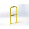 Zábradlí rovné Ø 60 mm, délka 500 mm,  výška 1100 mm, žluté s reflexními pruhy