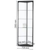 Rohová skleněná vitrína 500x2000x500 mm, s LED osvětlením 472-008