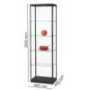 Skleněná vitrína 600x2000x500 mm, s LED osvětlením, černá 472-010