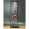 Skleněná vitrína 600x2000x500 mm, s LED osvětlením, černá 472-010